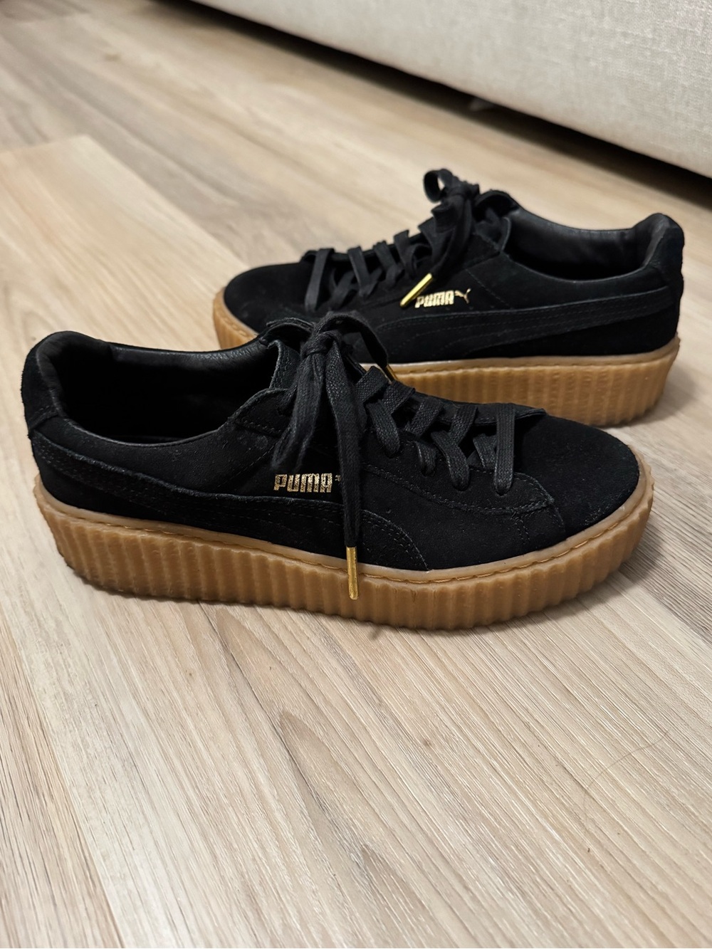 PUMA FENTY x RIHANNA Classic OG Creeper in Black Suede Gum Platform Women’s 7.5